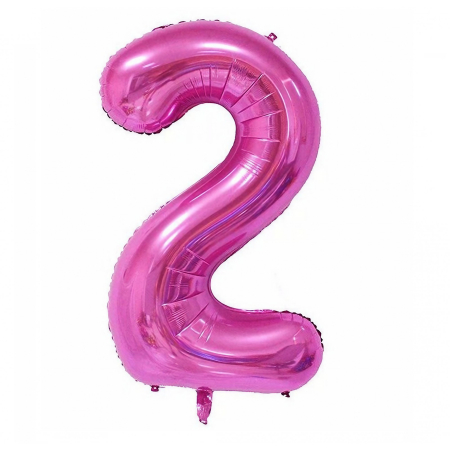 ✨TOATE PRODUSELE✨ - Balon din Folie , Cifra 2, 81 cm, Pentru Aer sau Heliu, Mov