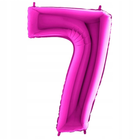 ✨TOATE PRODUSELE✨ - Balon din Folie, , Cifra 7, Tema Aniversare, 81 cm, Ambalaj Individual, Pai inclus, Umflare cu Aer sau Heliu, Bulk, Mov