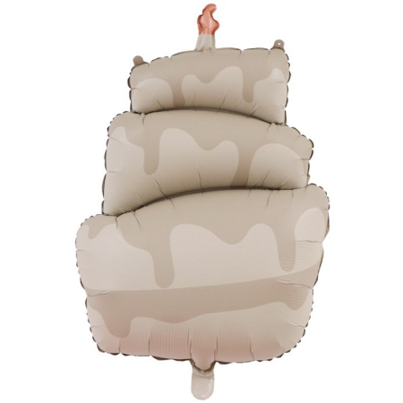 Figurine si Baloane 3D - Balon din Folie Metalizata, , Figurina Animata, Model Tort, 96 x 55.5 cm, Ambalaj Individual, Pai Inclus, Umflare cu Aer sau Heliu, Maro