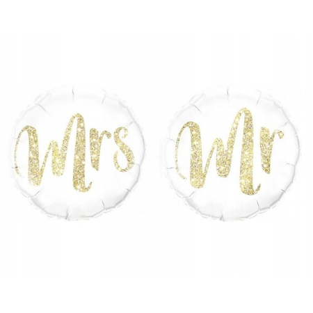 Balon din Folie Metalizata, , Figurina Cerc, Model MR, Tematica Nunta, 45 cm, Ambalaj Individual, Pai Inclus, Umflare cu Aer sau Heliu, Alb [8]