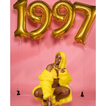 Balon din Folie Metalizata , Figurina Cifra, Tema Aniversare 40 cm, Ambalaj Individual, Pai inclus, Umflare cu Aer sau Heliu, Auriu, Cifra 7 [3]