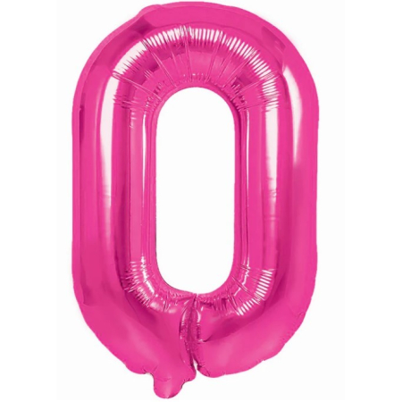 ✨TOATE PRODUSELE✨ - Balon din Folie Metalizata , Figurina Cifra, Tema Aniversare 40 cm, Ambalaj Individual, Pai inclus, Umflare cu Aer sau Heliu, Roz, Cifra 0