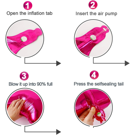 Balon din Folie Metalizata , Figurina Cifra, Tema Aniversare 40 cm, Ambalaj Individual, Pai inclus, Umflare cu Aer sau Heliu, Roz, Cifra 5 [1]