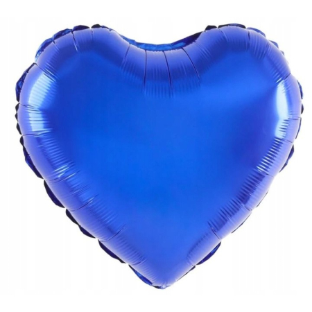 ✨TOATE PRODUSELE✨ - Balon din Folie Metalizata, , Figurina Inimioara, Model Simplu, Tematica Iubire, 40 cm, Ambalaj Individual, Pai Inclus, Umflare cu Aer sau Heliu, Albastru