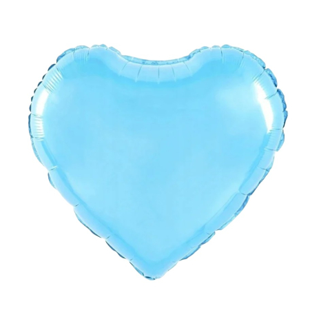 ✨TOATE PRODUSELE✨ - Balon din Folie Metalizata, , Figurina Inimioara, Model Simplu, Tematica Iubire, 40 cm, Ambalaj Individual, Pai Inclus, Umflare cu Aer sau Heliu, Bleu