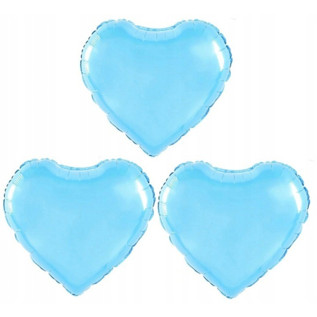 Balon din Folie Metalizata, , Figurina Inimioara, Model Simplu, Tematica Iubire, 40 cm, Ambalaj Individual, Pai Inclus, Umflare cu Aer sau Heliu, Bleu [2]