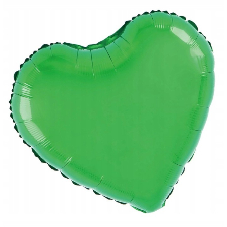 Balon din Folie Metalizata, , Figurina Inimioara, Model Simplu, Tematica Iubire, 40 cm, Ambalaj Individual, Pai Inclus, Umflare cu Aer sau Heliu, Verde [2]