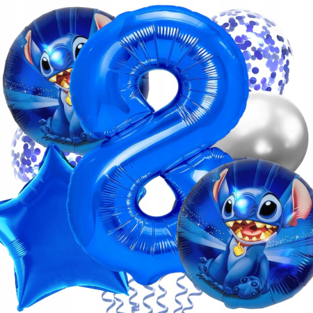 Balon din Folie Metalizata, , Figurina Stea, Model Simplu, Tematica Aniversare, 40 cm, Ambalaj Individual, Pai Inclus, Umflare cu Aer sau Heliu, Albastru [1]