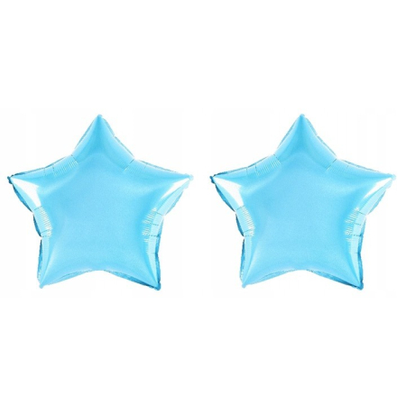 Balon din Folie Metalizata, , Figurina Stea, Model Simplu, Tematica Aniversare, 40 cm, Ambalaj Individual, Pai Inclus, Umflare cu Aer sau Heliu, Bleu [1]