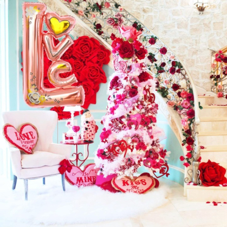 Balon din Folie Metalizata, , Figurine, Model LOVE, Tematica Iubire, 110x64 cm, Ambalaj Individual, Pai Inclus, Umflare cu Aer sau Heliu, Roz [4]