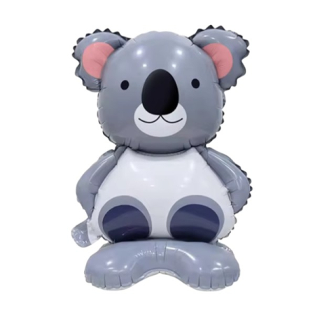 ✨TOATE PRODUSELE✨ - Balon din Folie Metalizata, , Mini Figurine Animalute, Model Koala, Tematica Aniversare, 38x58 cm, Ambalaj Individual, Pai Inclus, Umflare cu Aer sau Heliu, Multicolor