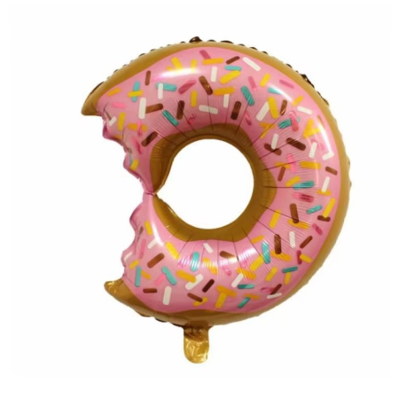 Balon din Folie Metalizata, , Mini Figurine Dulciuri, Model Gogoasa Muscata, Tematica Aniversare, 45x25 cm, Ambalaj Individual, Pai Inclus, Umflare cu Aer sau Heliu, Multicolor [3]