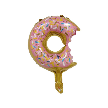 ✨TOATE PRODUSELE✨ - Balon din Folie Metalizata, , Mini Figurine Dulciuri, Model Gogoasa Muscata, Tematica Aniversare, 45x25 cm, Ambalaj Individual, Pai Inclus, Umflare cu Aer sau Heliu, Multicolor