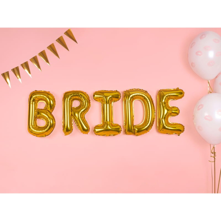 Balon Folie Metalizata Litera E, , 80 cm, Umflati cu Heliu sau Aer, Ambalaj Individual, Pai inclus, Auriu [7]