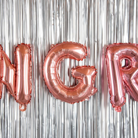 Balon Folie Metalizata Litera G, , 40 cm, Umflati cu Heliu sau Aer, Ambalaj Individual, Pai inclus, Rose Gold [4]