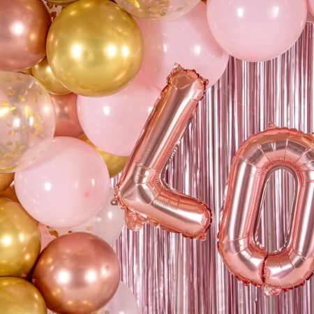 Balon Folie Metalizata Litera L, , 40 cm, Umflati cu Heliu sau Aer, Ambalaj Individual, Pai inclus, Rose Gold [4]