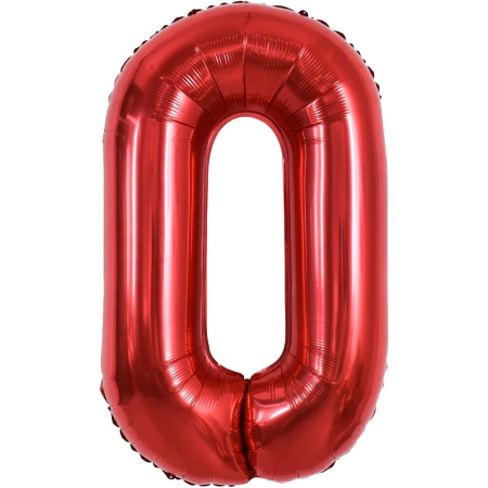 Balon Folie Metalizata Litera O, , 40 cm, Umflati cu Heliu sau Aer, Ambalaj Individual, Pai inclus, Rosu [4]