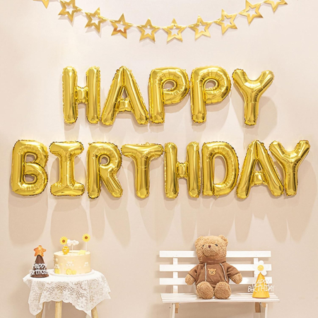 Balon Folie Metalizata Litera P, , 40 cm, Umflati cu Heliu sau Aer, Ambalaj Individual, Pai inclus, Auriu [4]