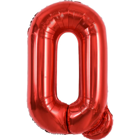 ✨TOATE PRODUSELE✨ - Balon Folie Metalizata Litera Q, , 40 cm, Umflati cu Heliu sau Aer, Ambalaj Individual, Pai inclus, Rosu
