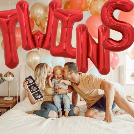 Balon Folie Metalizata Litera S, , 40 cm, Umflati cu Heliu sau Aer, Ambalaj Individual, Pai inclus, Rosu [4]