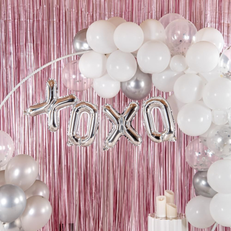 Balon Folie Metalizata Litera X, , 80 cm, Umflati cu Heliu sau Aer, Ambalaj Individual, Pai inclus, Argintiu [3]