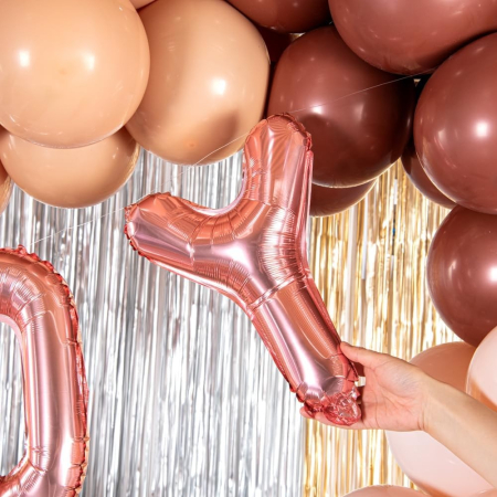 Balon Folie Metalizata Litera Y, , 40 cm, Umflati cu Heliu sau Aer, Ambalaj Individual, Pai inclus, Rose Gold [6]