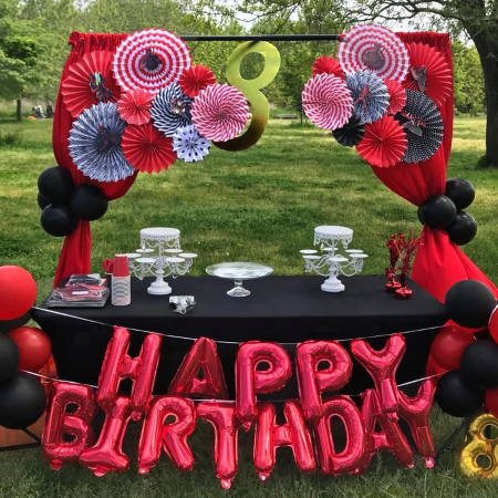 Balon Folie Metalizata Litera Y, , 40 cm, Umflati cu Heliu sau Aer, Ambalaj Individual, Pai inclus, Rosu [5]