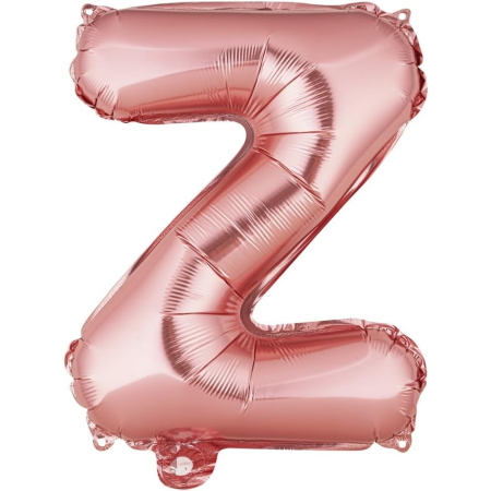 ✨TOATE PRODUSELE✨ - Balon Folie Metalizata Litera Z, , 40 cm, Umflati cu Heliu sau Aer, Ambalaj Individual, Pai inclus, Rose Gold