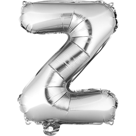 ✨TOATE PRODUSELE✨ - Balon Folie Metalizata Litera Z, , 80 cm, Umflati cu Heliu sau Aer, Ambalaj Individual, Pai inclus, Argintiu