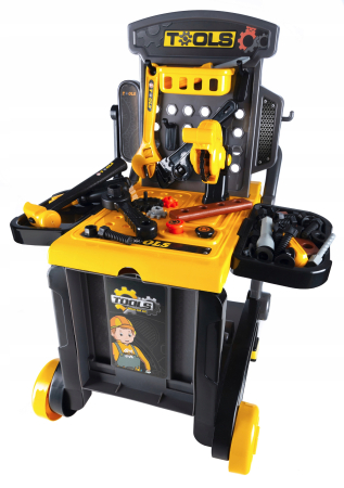 Banc de lucru portbail pentru copii, cu scule si unelte pentru mecanic, 3 in 1 [14]