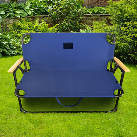 Bancuta pliabila dubla pentru terasa si gradina, structura metalica, 109x64x67 cm, albastru [2]