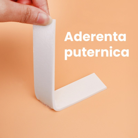 Banda Dubla Adeziva, , Banda Adeziva cu Burete, pentru Cadouri si Ambalaje, 1 m, Latime 2.5 cm, Alb [1]