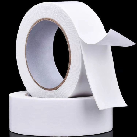 Banda Dubla Adeziva, , Banda Adeziva cu Burete, pentru Cadouri si Ambalaje, 1 m, Latime 2.5 cm, Alb [3]