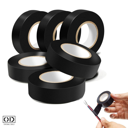 Banda Izolatoare pentru Cabluri Electrice, Adeziva si Impermeabila, Negru, Dimensiune 13.7 m * 16 mm * 1 cm, Set 10 Bucati, ORIGINAL DEALS [6]