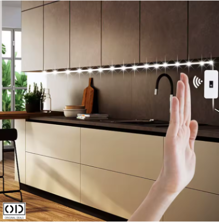 Bandă LED Mobilă Bucătărie cu Senzor, 5m, USB, Lumină Caldă – ORIGINAL DEALS [2]