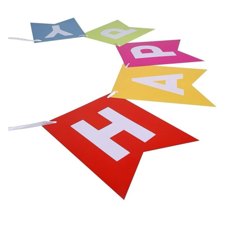 Banner Happy Birthday 100x200 cm, , Dimensiune Stegulet 11.5x16.5 cm, Rola de Ata Inclusa, Multicolor [2]