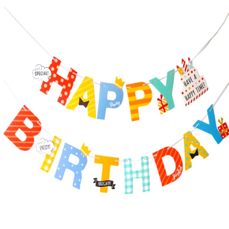 Banner Happy Birthday 100x200 cm, , Rola de Ata Inclusa, Tematica Aniversare, Multicolor [6]