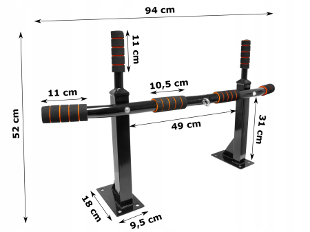 Bara de tractiuni, multifunctionala, pentru perete, cu manere antiderapante, capacitate 250kg [10]