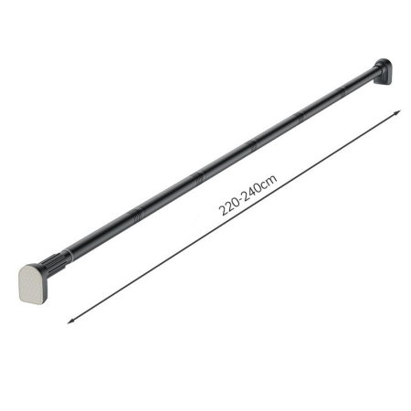 Bara Telescopica Multifunctionala, , din Otel Inoxidabil si ABS, Utilizare Universala, Extensie 220 - 240 cm, Fara Perforare Perete, Gri [2]