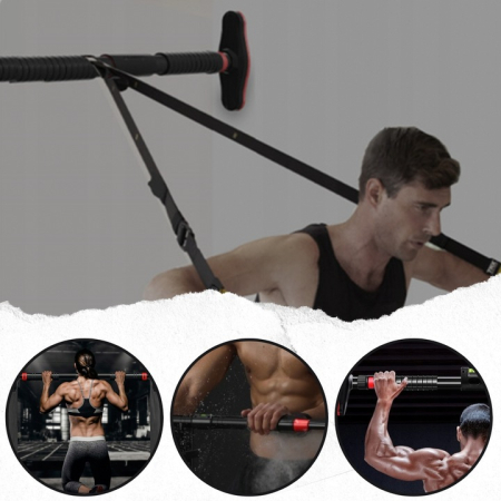 Bara tractiuni telescopica pentru usa, din otel cu capete cauciuc, lungime 71-105 cm [9]