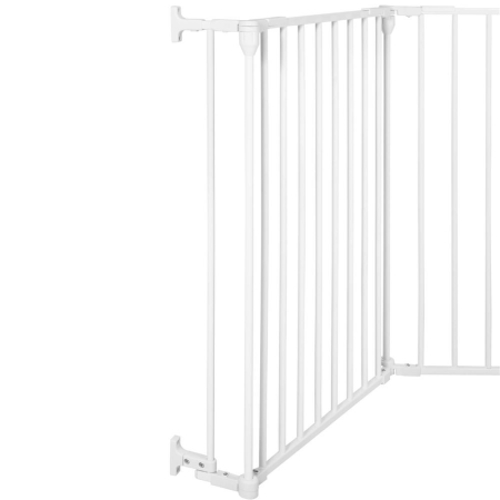 Bariera de protectie pentru copii, 318x75 cm, alba – 5 panouri, poarta cu blocare, montaj pe perete [15]