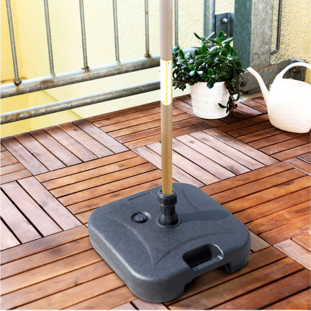 Baza umbrela din plastic, , patrata, 22 litri, neagra [3]