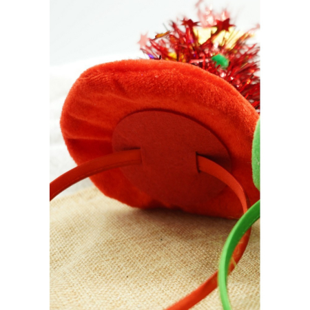 Bentita/cerc brad de Craciun, culoare rosie, marime standard,  [9]