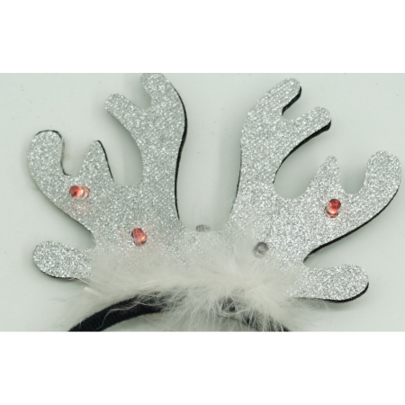 Bentita/cerc ren de Craciun, culoare negru cu gri metalic, marime standard,  [9]