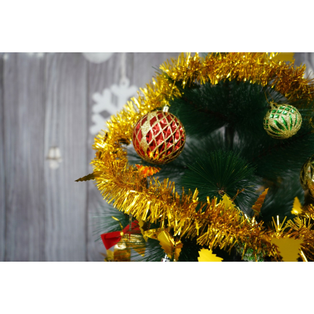 Beteala Craciun, , auriu, marimea: 2 m x 9 cm x 5 cm material:folie PVC, interior/exterior [2]