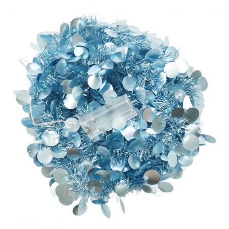 ✨TOATE PRODUSELE✨ - Beteala Craciun cu LED, Albastra, model cu paiete rotunde, 2 m x 5 cm, PVC, Sir, Artificiala, 