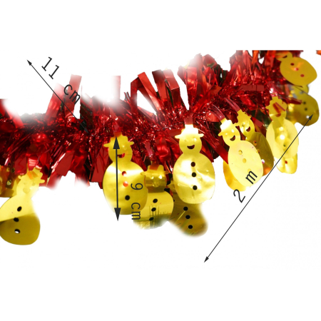 Beteala Craciun, , roșu, marimea: 2 m x 11 cm x 9 cm material:folie PVC, interior/exterior [5]
