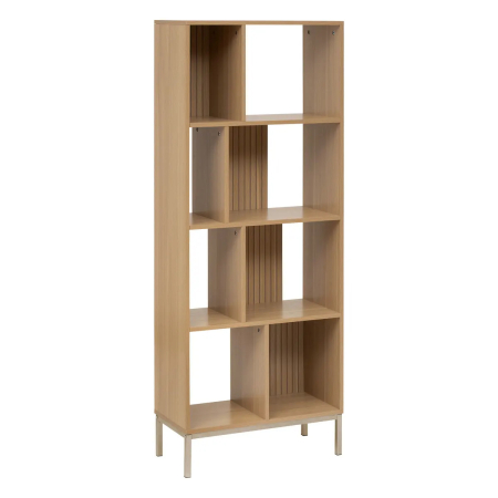 Rafturi si bliblioteci - Biblioteca 5Five Tasso cu 5 rafturi, PAL, 63x30x159 cm, bej