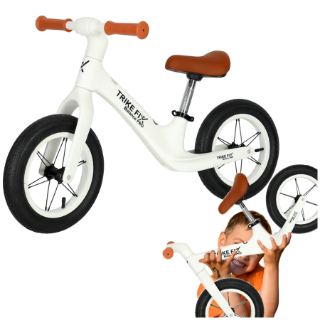 Bicicleta fara pedale Balance PRO 86x39x54 cm, cadru otel, roti gonflabile 30 cm, reglabila, alb [3]