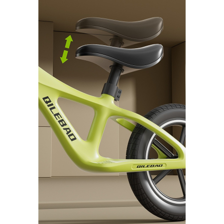 Bicicleta pentru Copii, , Fara Pedale, Pentru 2-6 Ani, 2 Roti Silentioase, Sa Reglabila 43 - 58 cm, din Plastic si Fibra de Sticla, 88 x 56 x 43 cm, Verde [6]